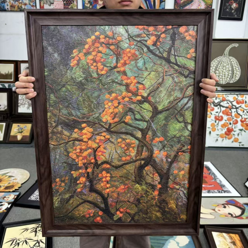 柿柿如意装饰画客厅电视柜台面摆画入户玄关柜挂画6080装饰画G128