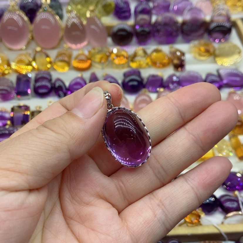 【闪购商品】水晶水晶吊坠银S925镶嵌