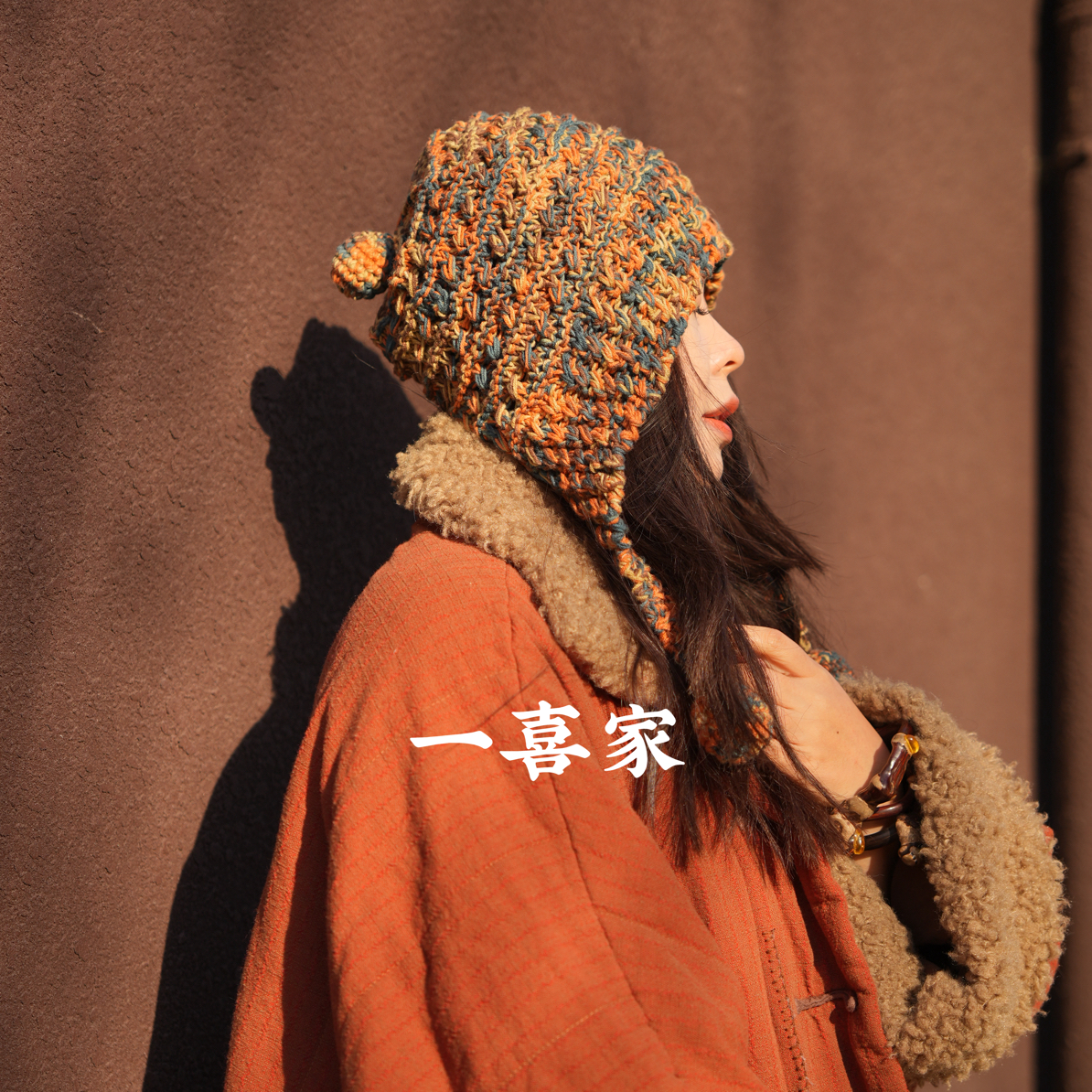 一喜家 牛奶棉围巾帽