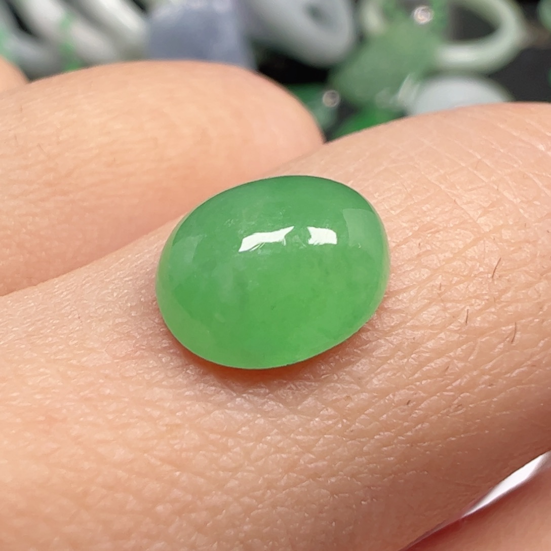 翡翠未镶嵌耳饰蛋面