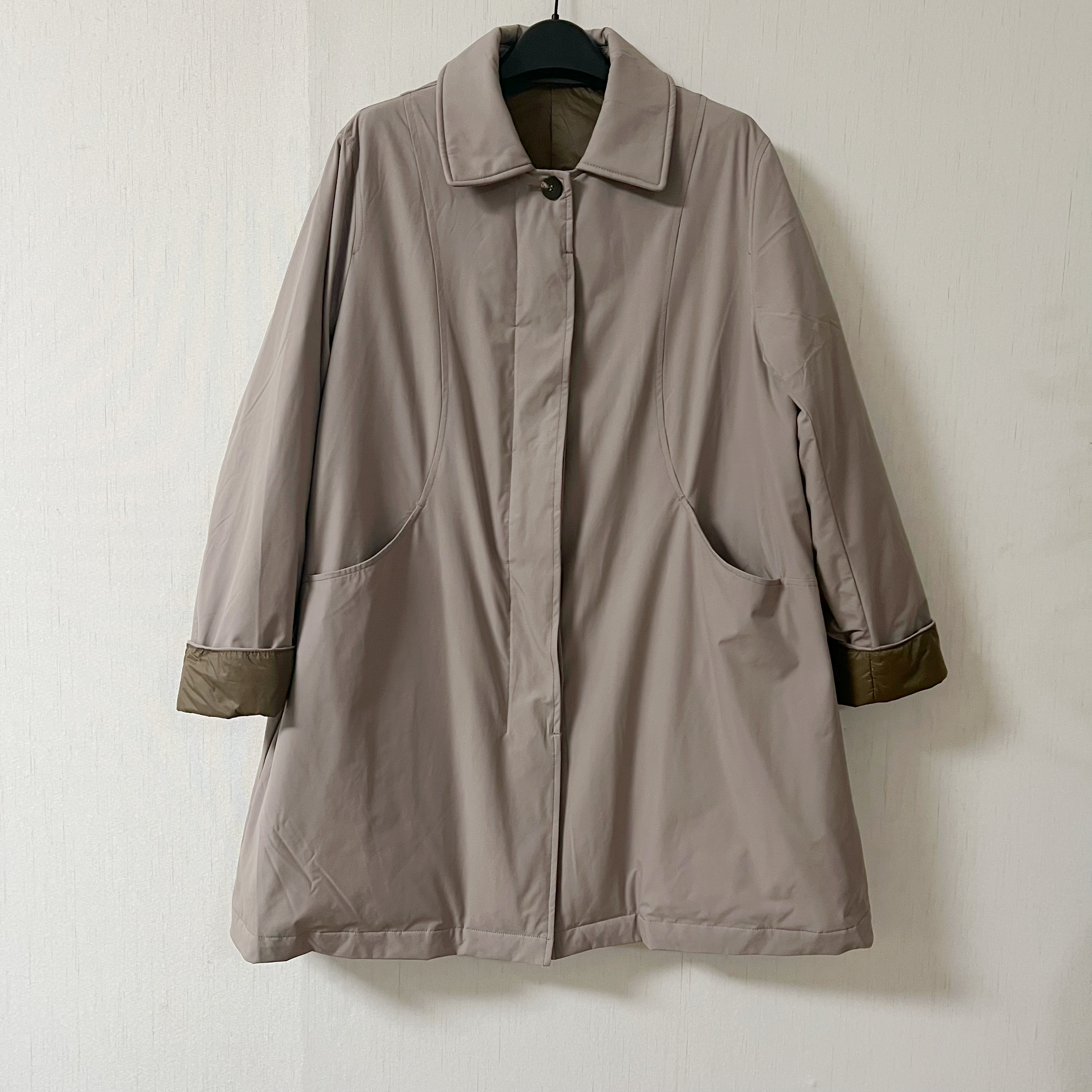 JJSY2520君家三月冬季轻薄撞色中长款进口波兰鹅绒服日本东丽面料