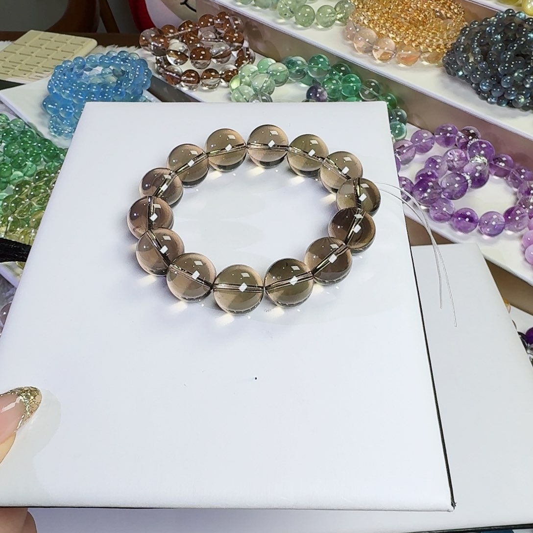 水晶手链未镶嵌一***.茶晶16