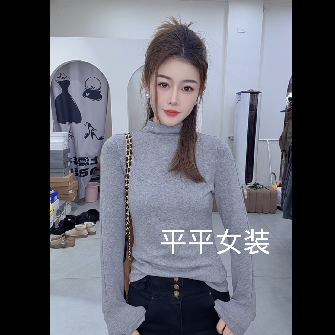 炫彩阁1903【中领百搭显瘦加绒加厚长袖T恤】