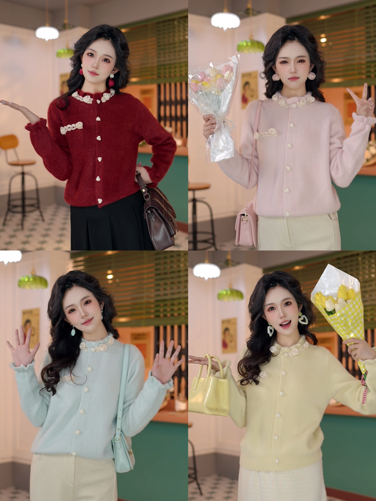 柚子【雪域春暖】港风复古针织宽松百搭针织条纹毛衣DO6347443