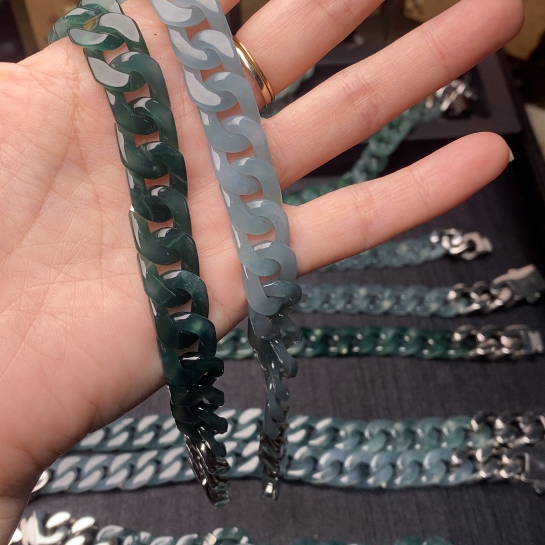 柏***铭翡翠未镶嵌手链手链10001