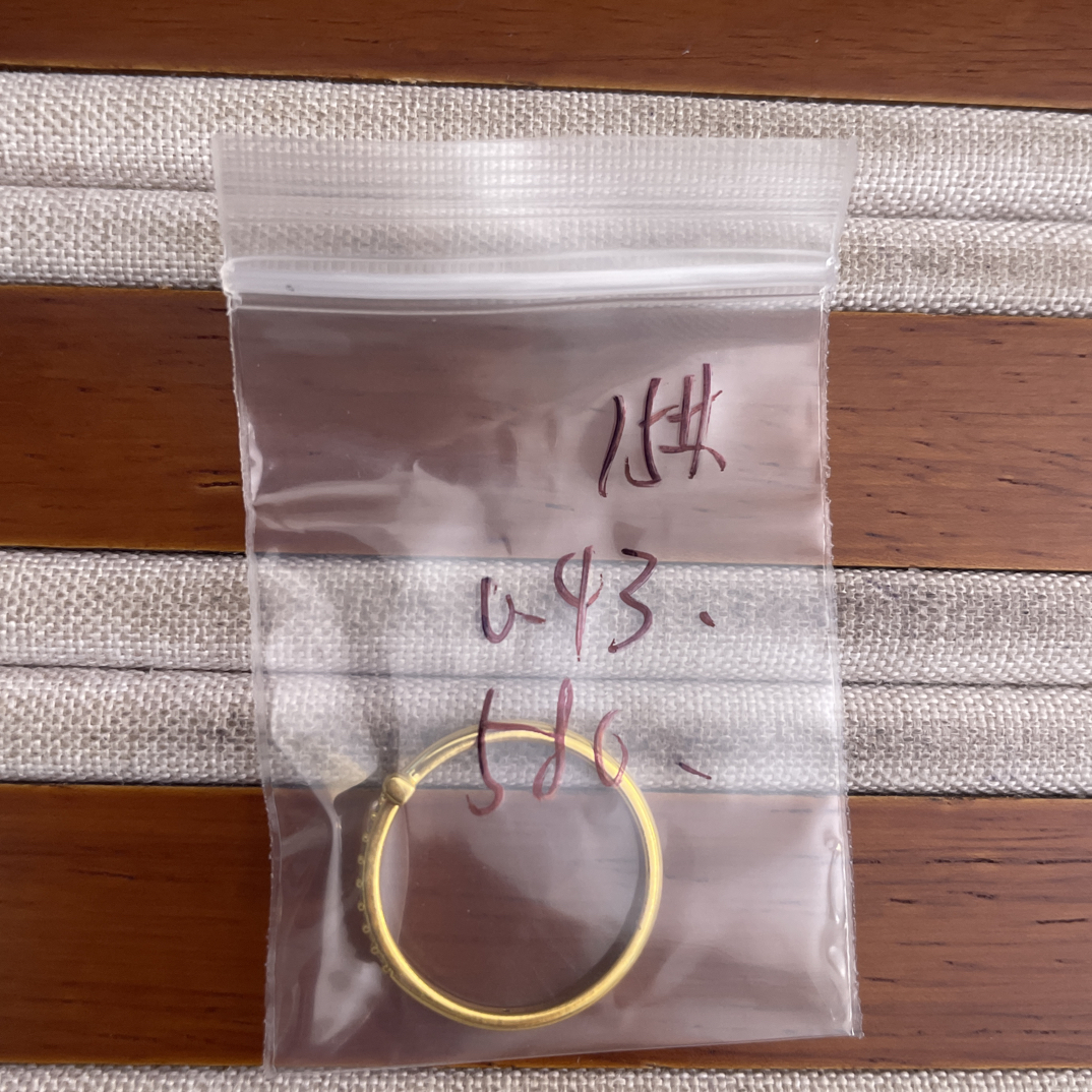 克重0.43 15号 t字6D戒指 足金999