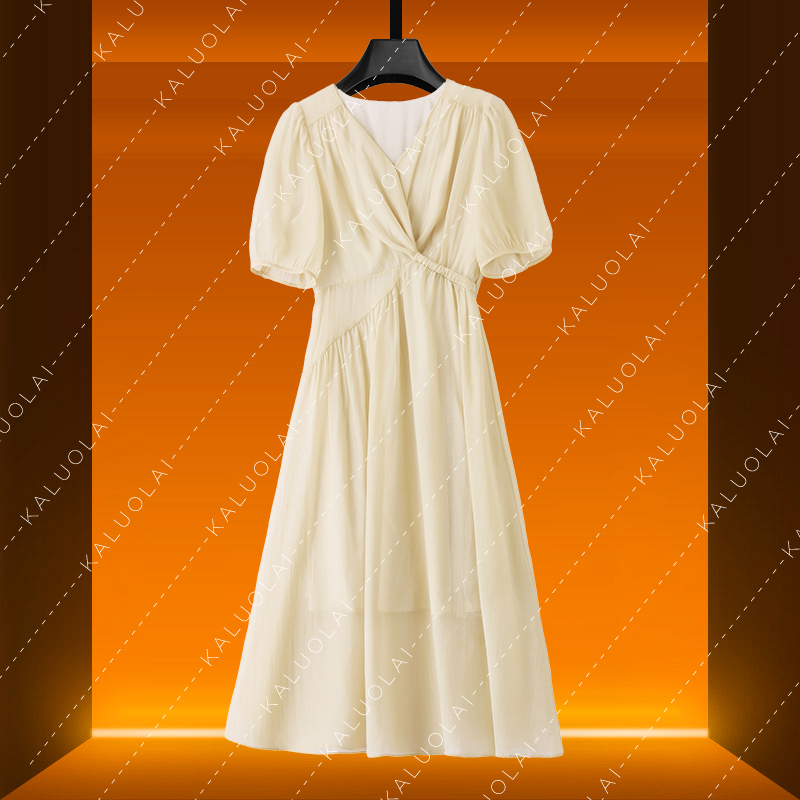 KALUOLAI/卡洛莱高级感气质连衣裙夏季新款轻奢收腰设计师裙子