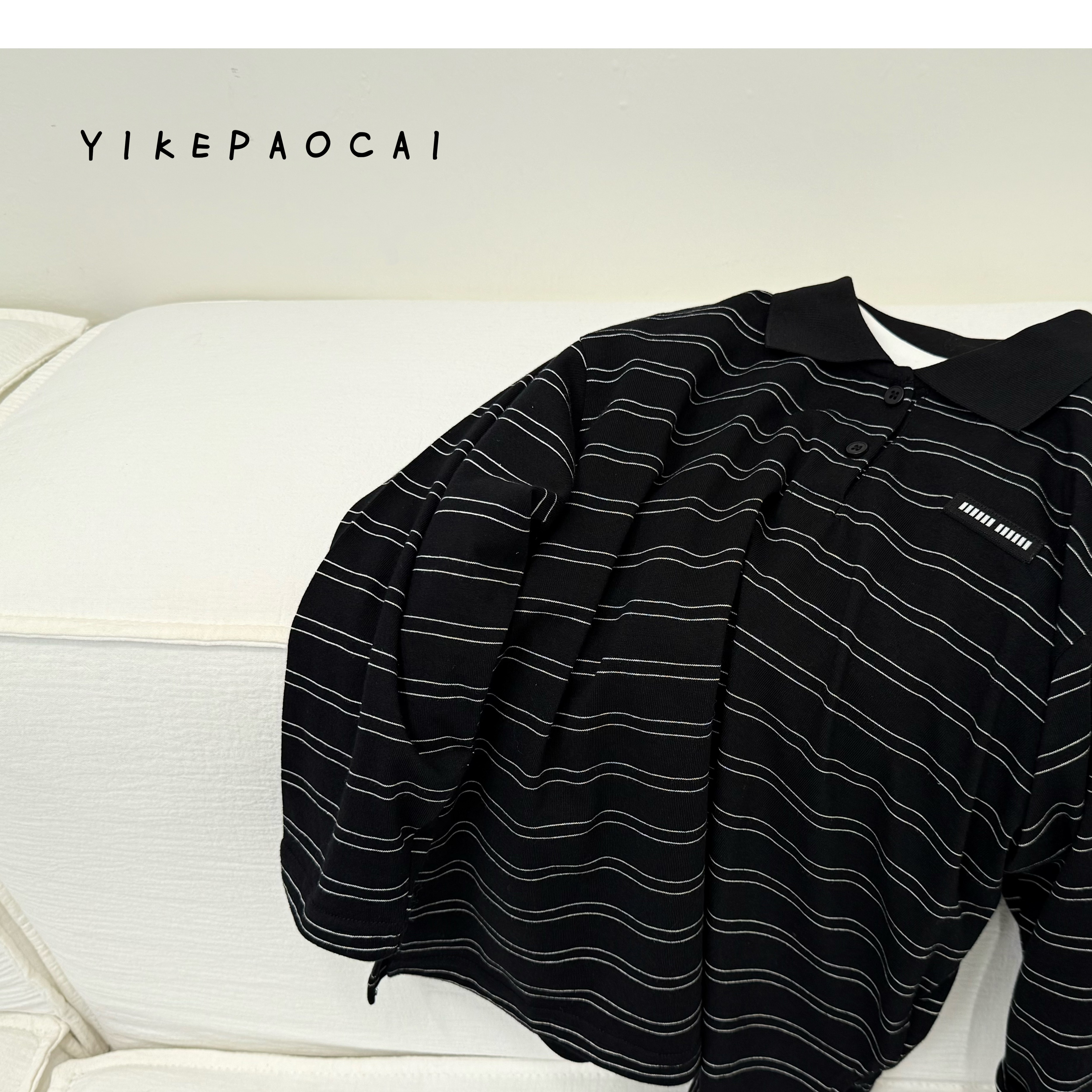 一颗泡菜「童装」66051《秋》 POLO条纹长袖