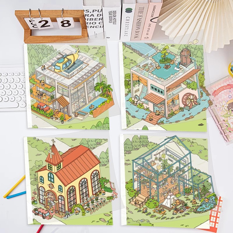 方盒工坊2.0造景贴纸双层双背景立体小屋贴纸微缩场景贴纸DIY贴纸