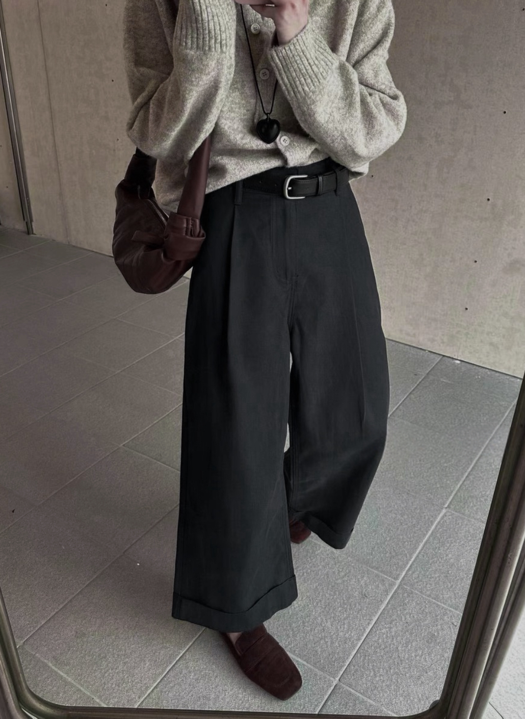 妮妮家3003春季新品高级感直筒阔腿牛仔裤