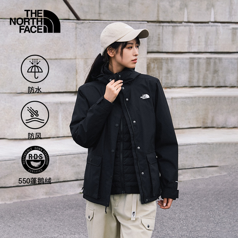【经典款】北面女羽绒三合一冲锋衣防水TheNorthFace|8GK7