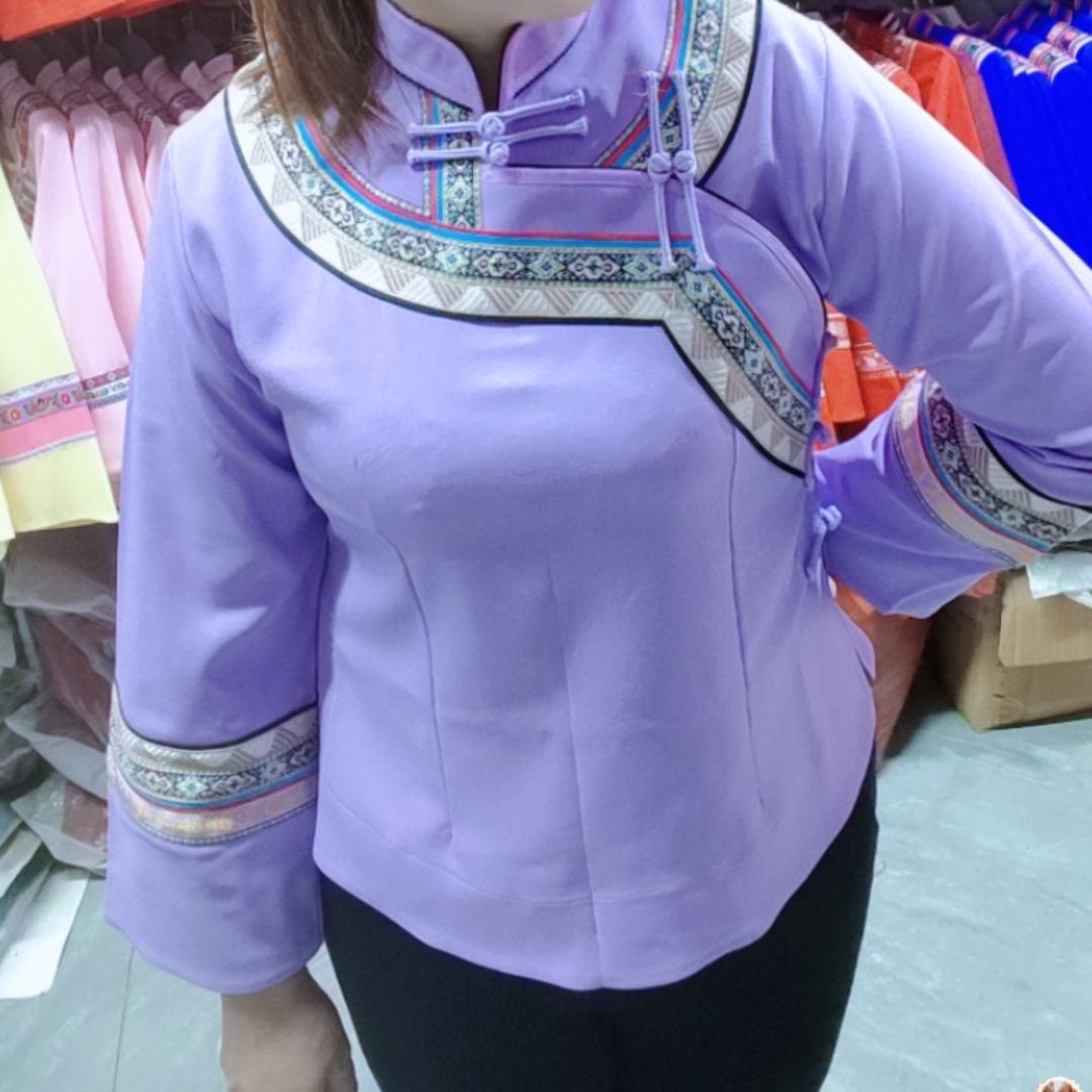 广西壮族布依族民族风立领盘扣上衣
