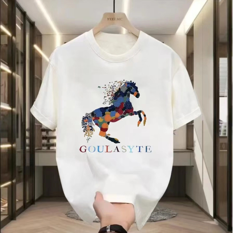 【夏季新薄】2025夏季亲肤透气潮流短袖男女同款休闲百搭圆领白色