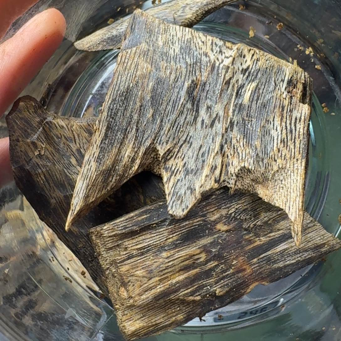 沉香手把件三**锋海南陆河老块料26克