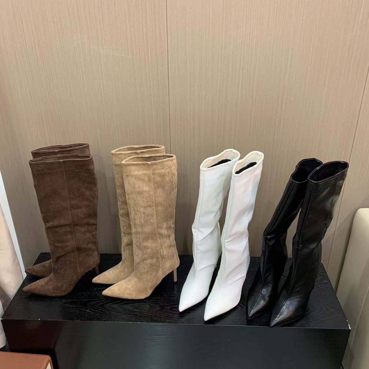 DACPAN-细跟尖头长筒靴 筒围39长38跟9 2025/盼•PP 9632-1