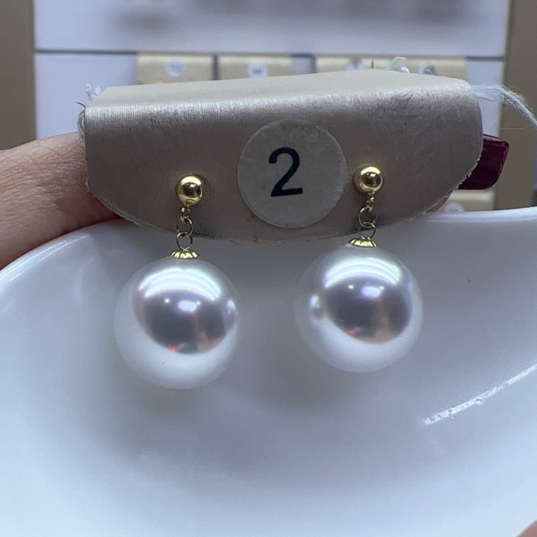 淡水珍珠耳饰18K金镶嵌