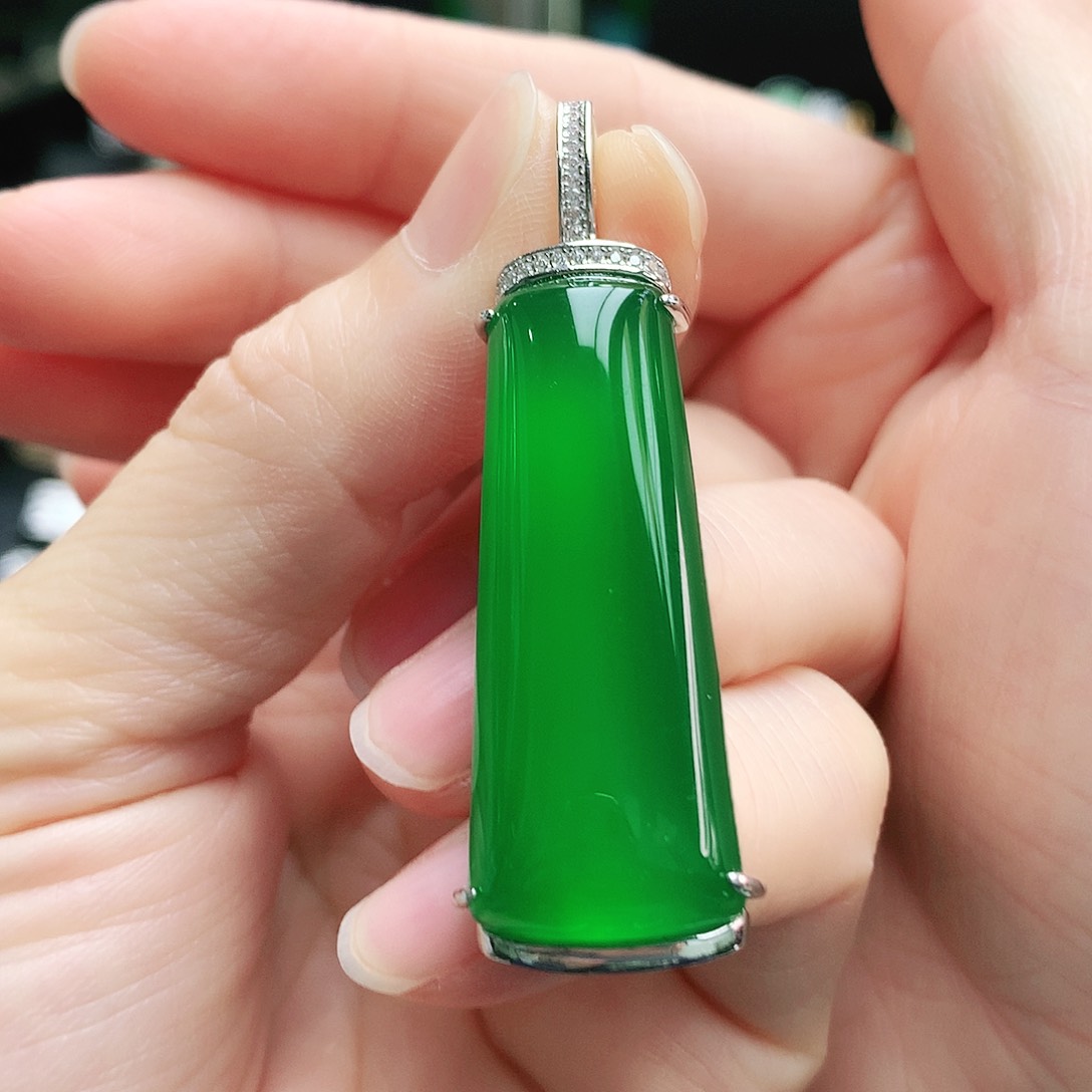 玛瑙/玉髓吊坠银S925镶嵌