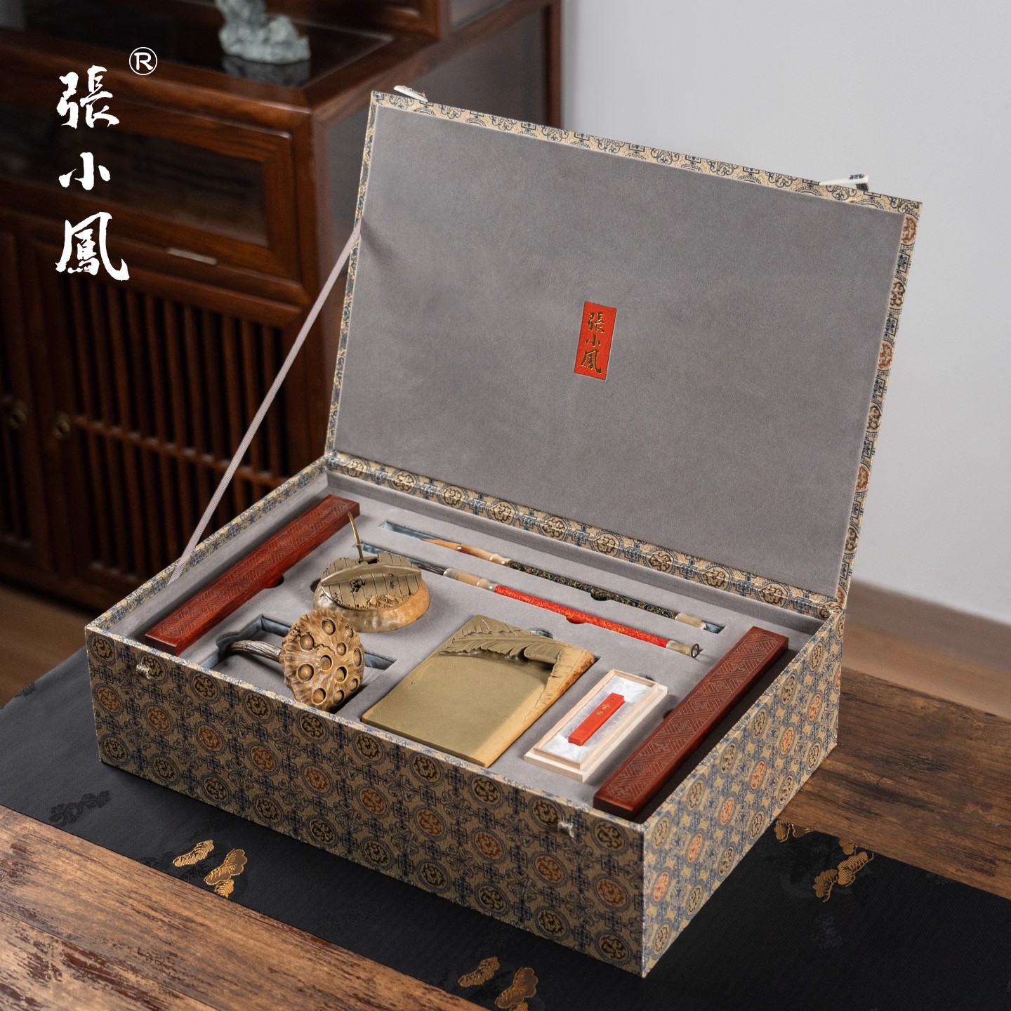 張小鳯手工班系列文房典藏款文房四宝套装笔墨纸砚全套书法专用