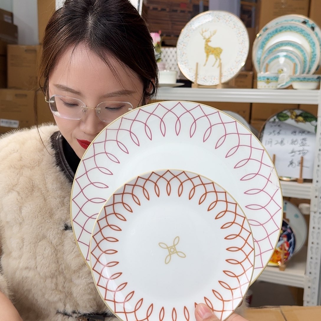 骨瓷高骨10.5英寸平盘27cm➕小盘