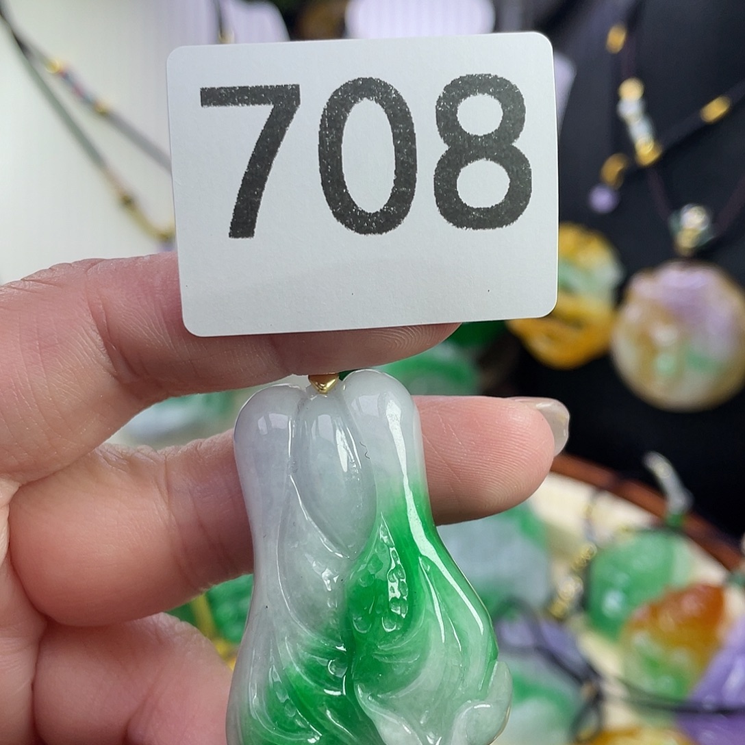 翡翠未镶嵌吊坠(赠链)