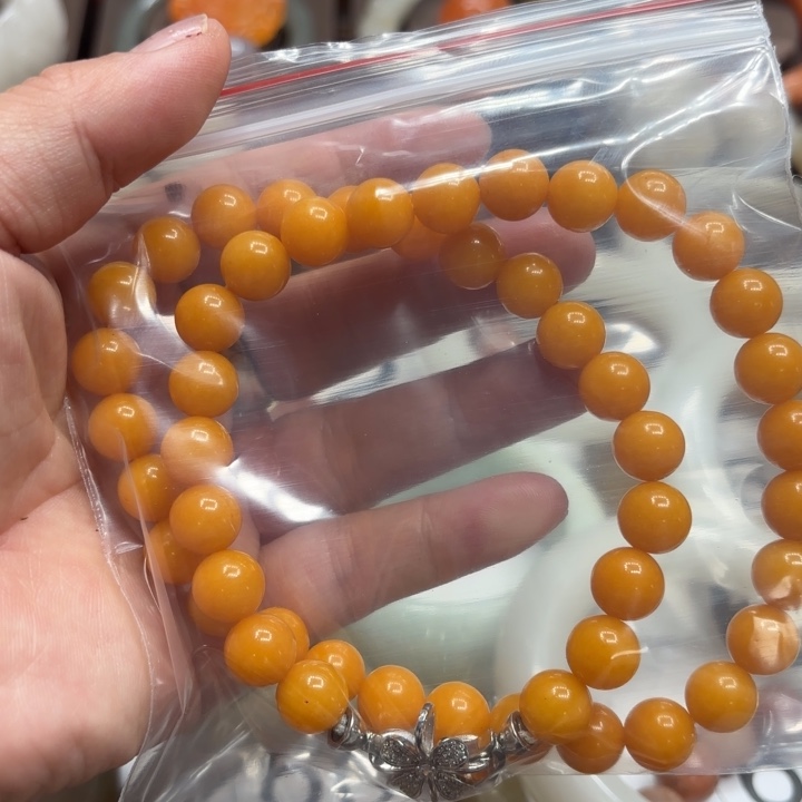 樱***茶石英岩玉合金颈饰