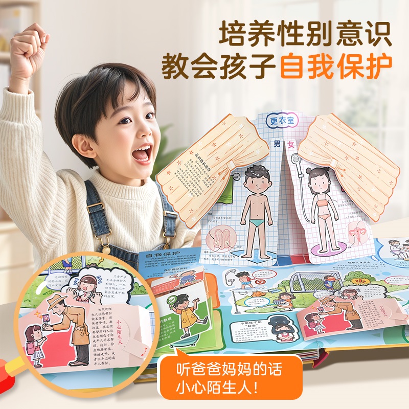 青葫芦立体书那么大我们的身体立体书宝宝生理启蒙认知立体翻翻书