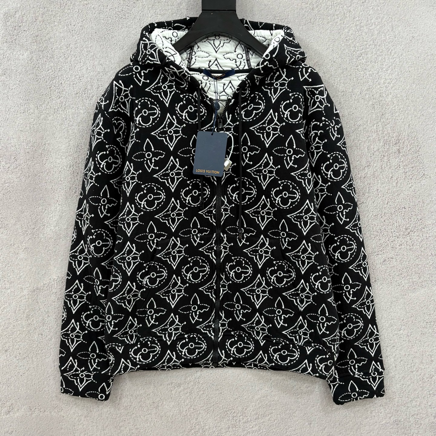 未使用 LouisVuitton/路易威登 依托提花连帽卫衣 M码 YH21584