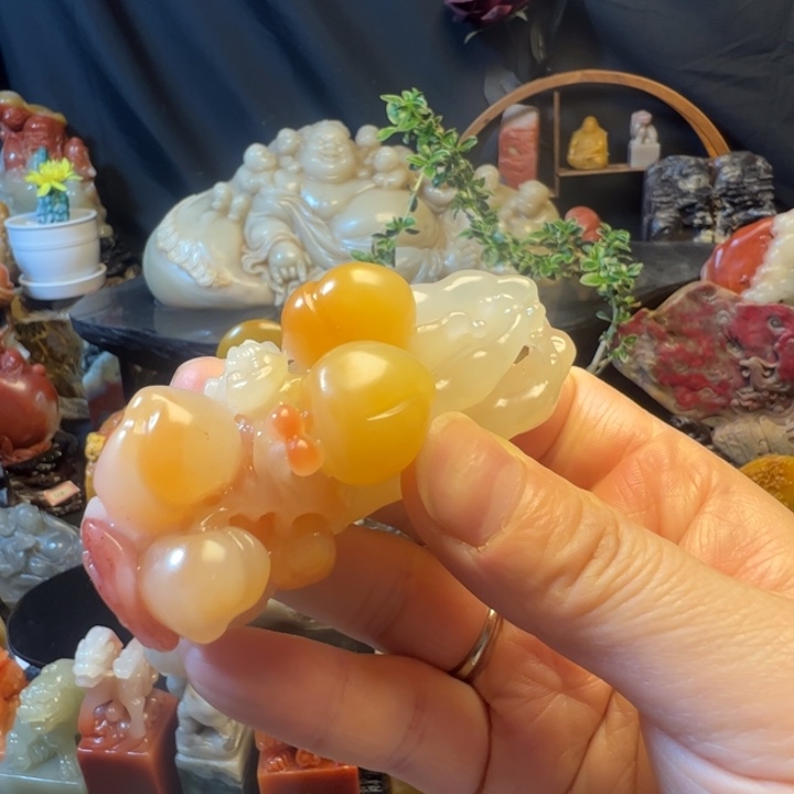 寿山石直播间福利手把件佛手瓜《健康长寿，幸福安康》