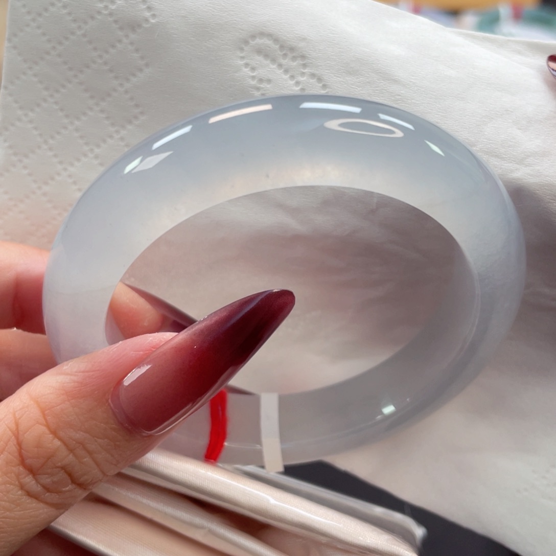 未镶嵌手镯翡翠35号54清冷白月光