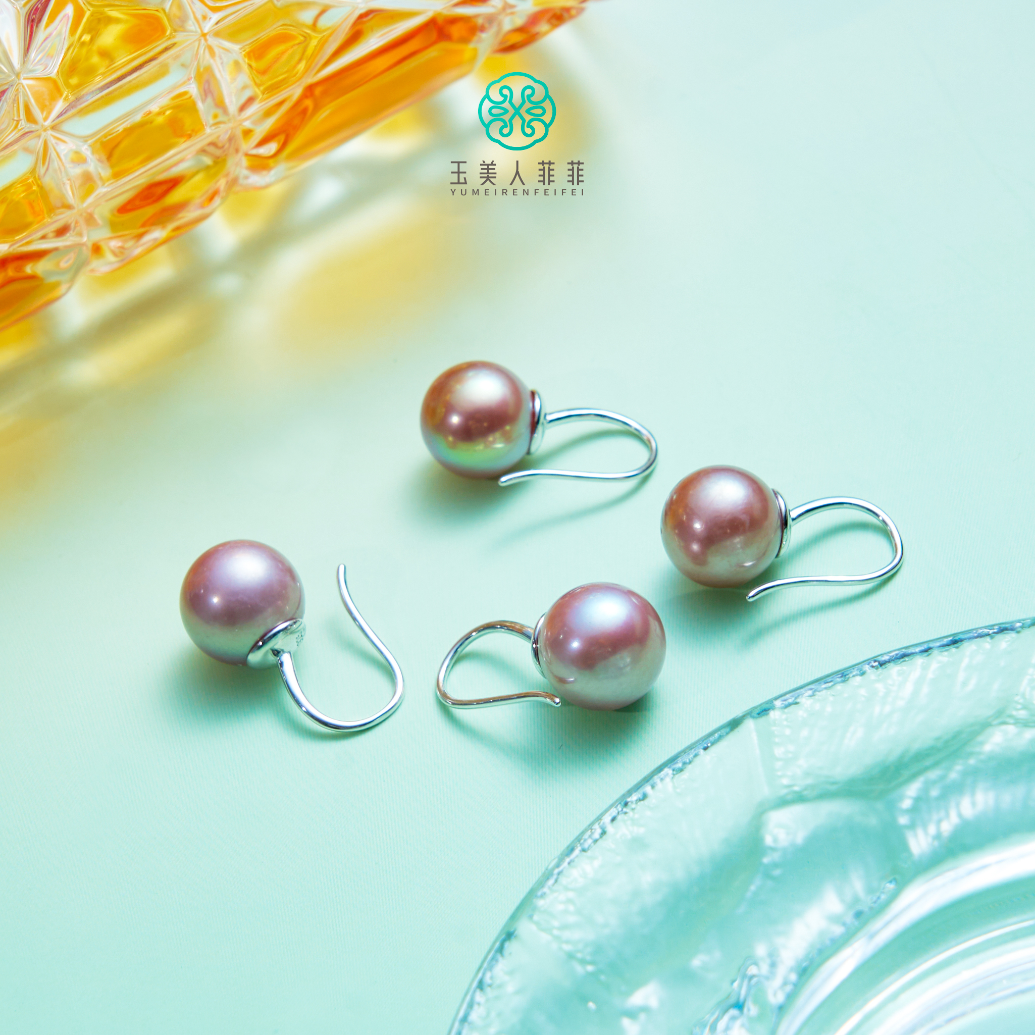 石惑珠宝~珍珠耳钩约11mm/多样性发一
