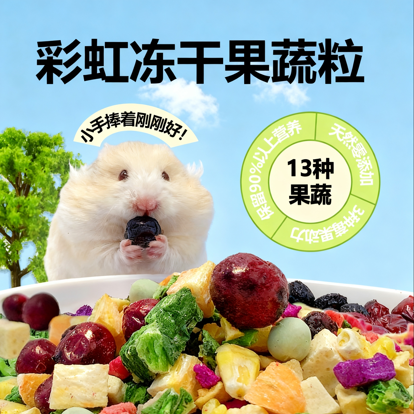 小天鼠仓鼠零食冻干果蔬金丝熊营养美味天然小颗粒磨牙健齿用品