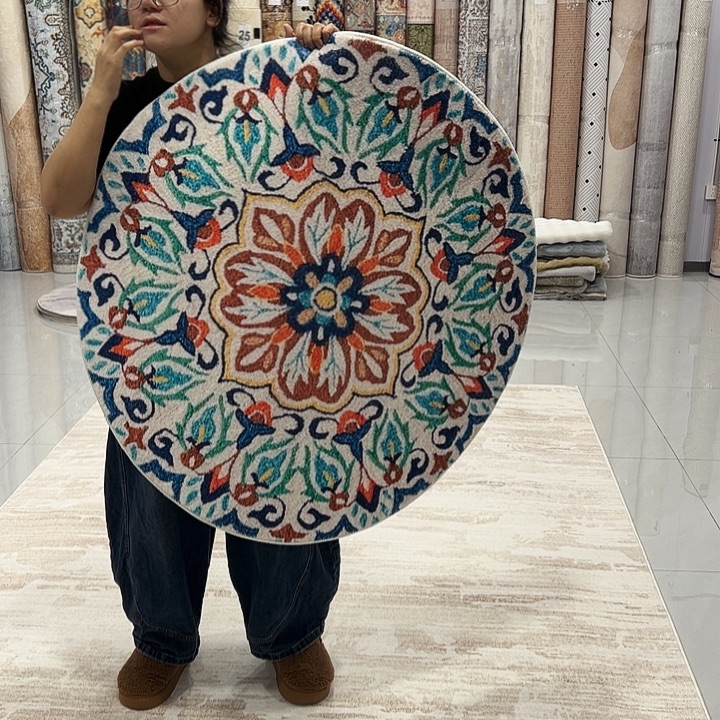 混纺尺寸误差正负1-3厘米直径一米圆棉布底仿羊绒全新特价