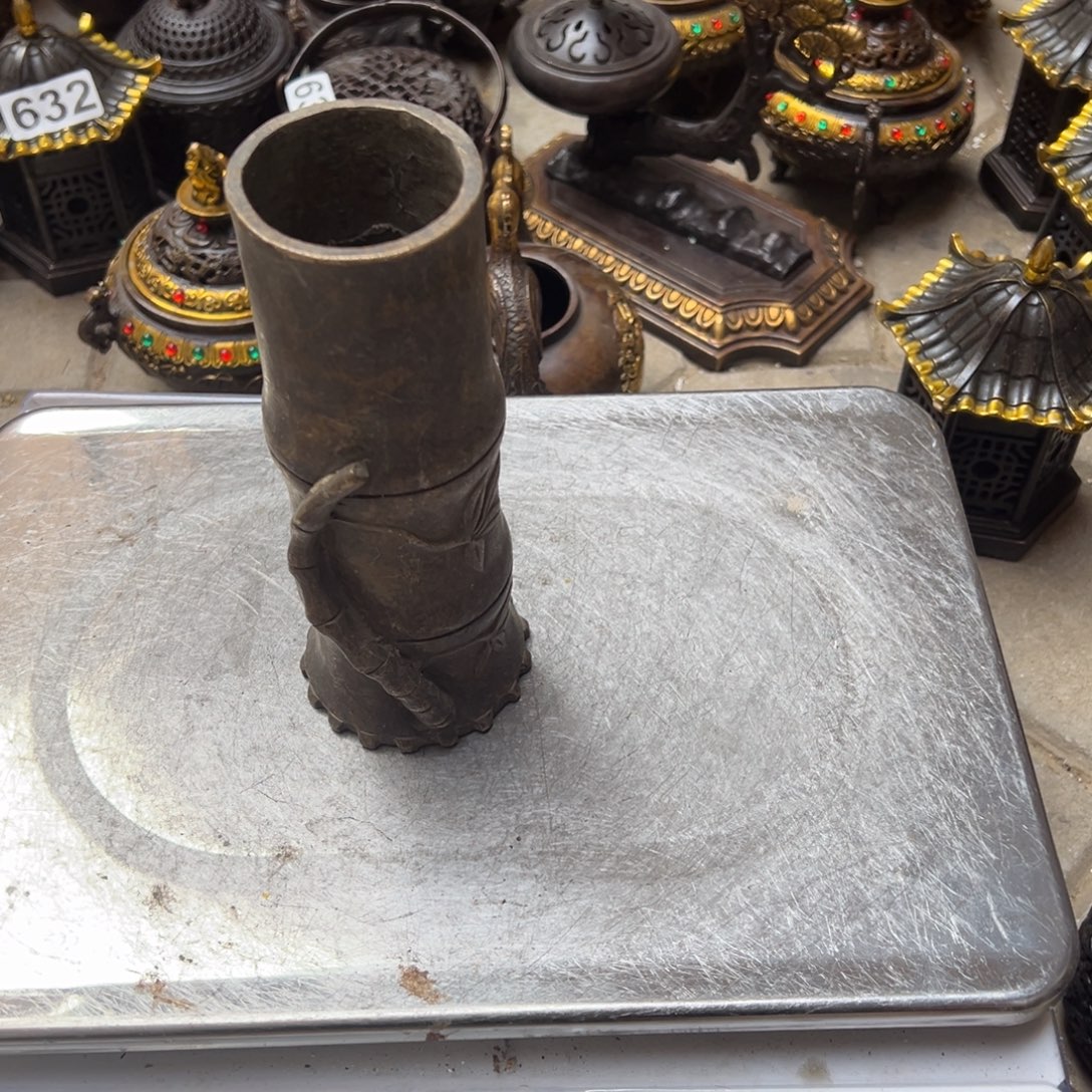 皇***道黄铜摆件，文房摆件