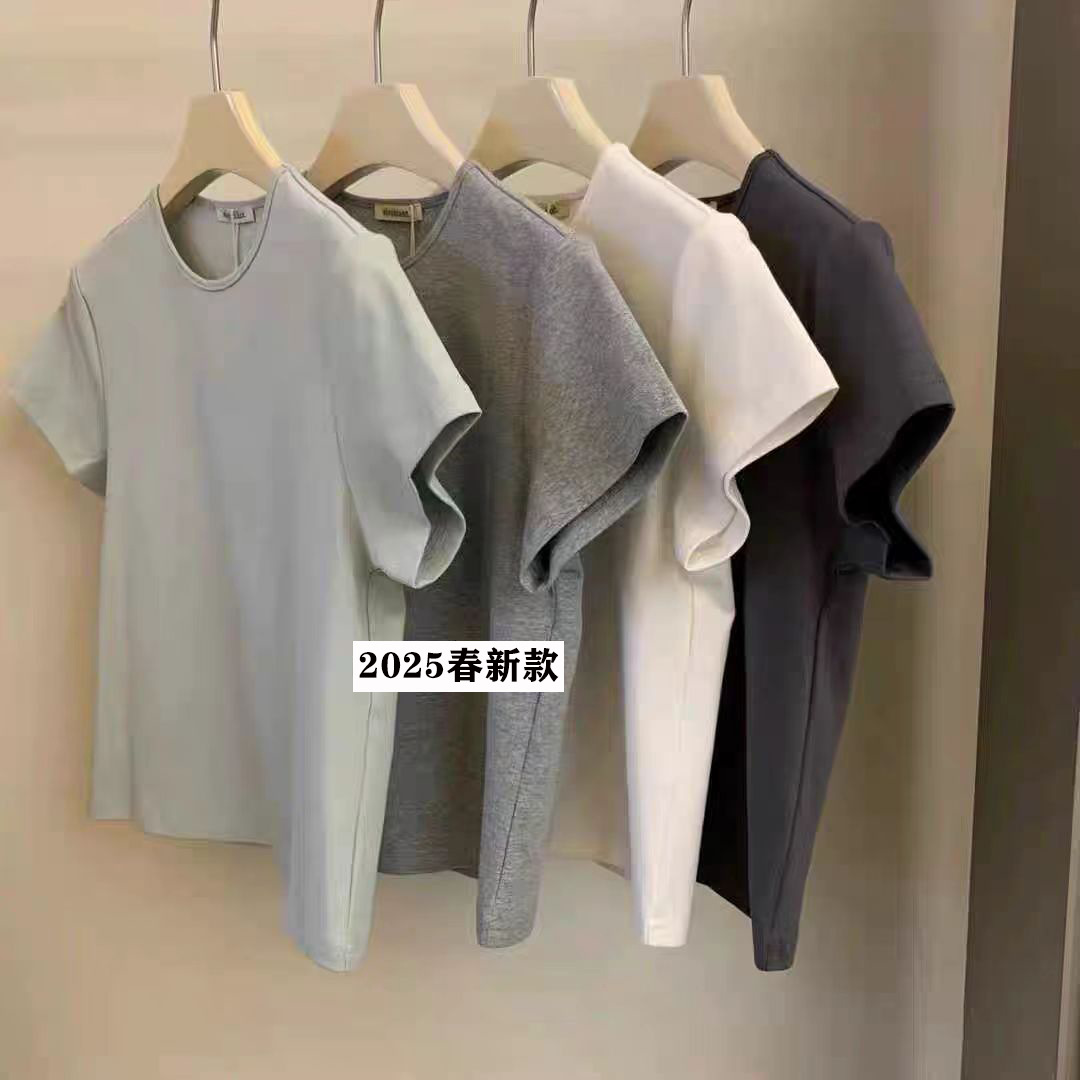 TX5056 显瘦纸片人 韩小众简约圆领基础百搭体恤 52