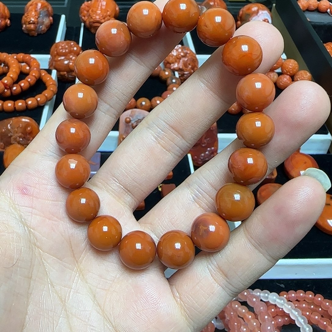 南红玛瑙未镶嵌手链