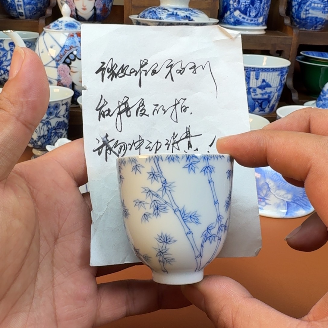 杯子陶景德镇全手工手绘陶瓷