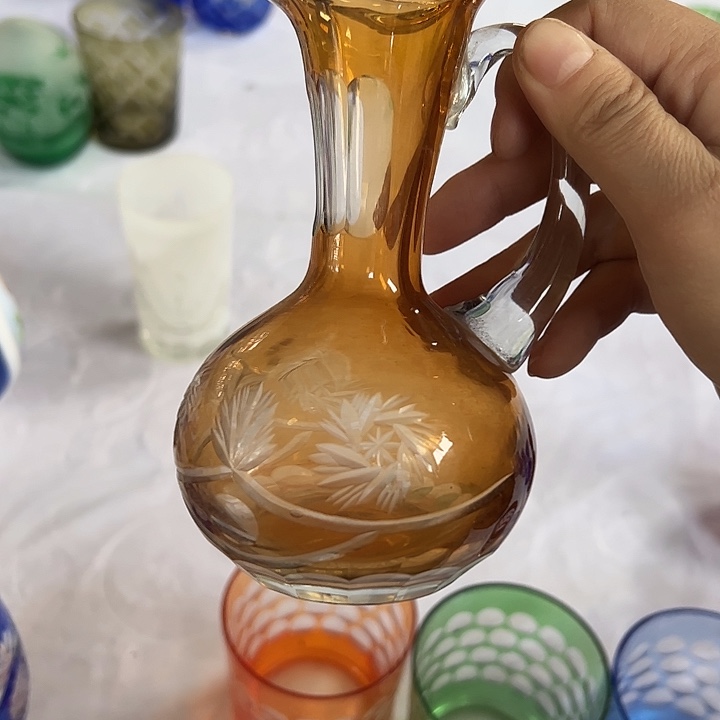 手柄款水晶玻璃微瑕一个