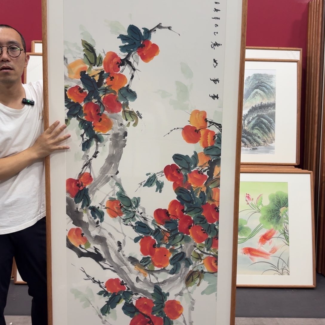 国画带框绘画210/80尺寸