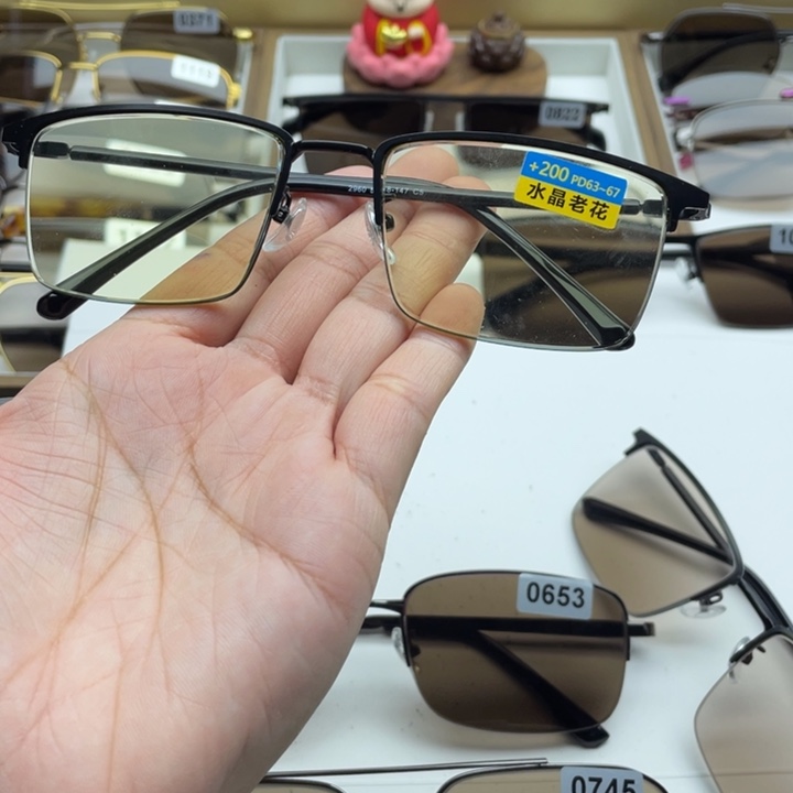 竹叶青半框眼镜 200度