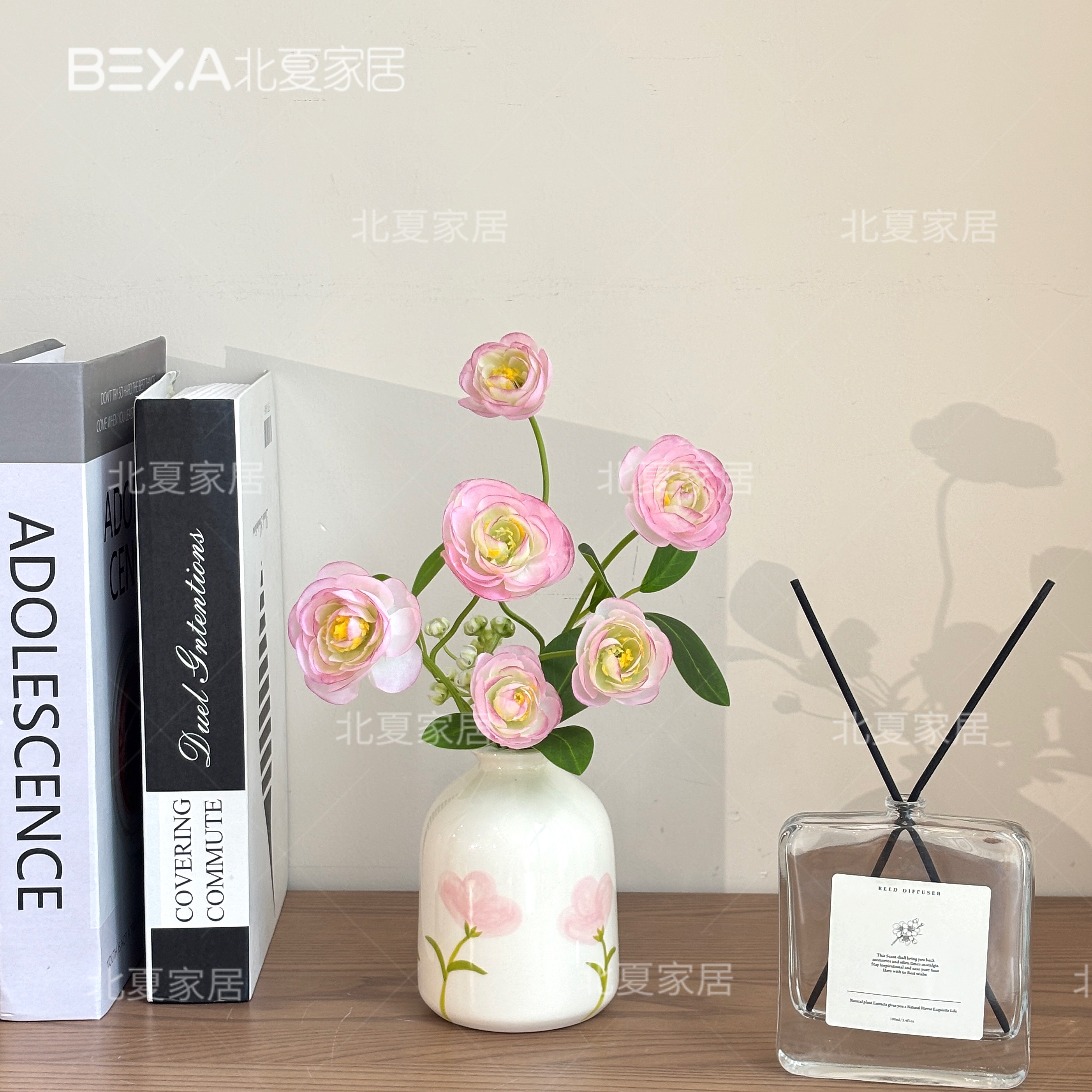 洋牡丹仿真花假花泡芙小露莲餐桌花摆设客厅装饰品摆件仿生花艺