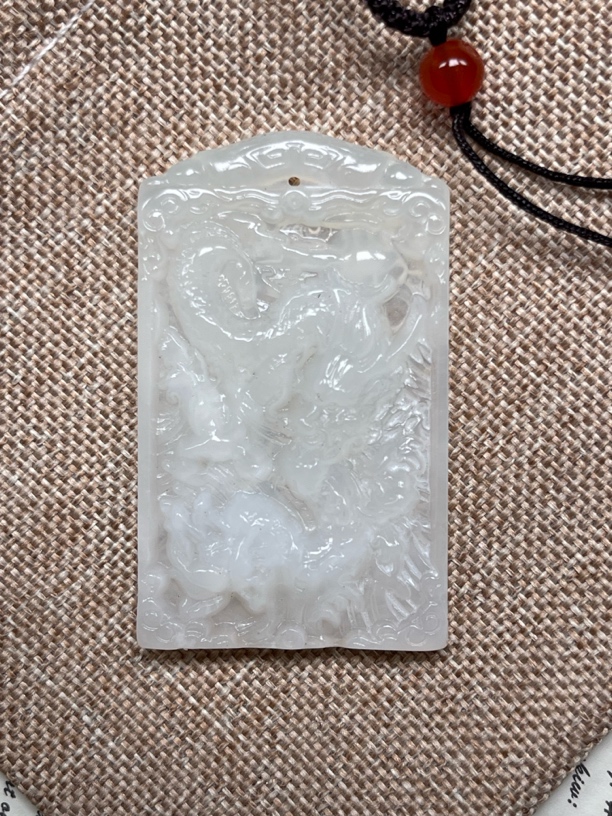 岫玉龙牌吊坠 挂件