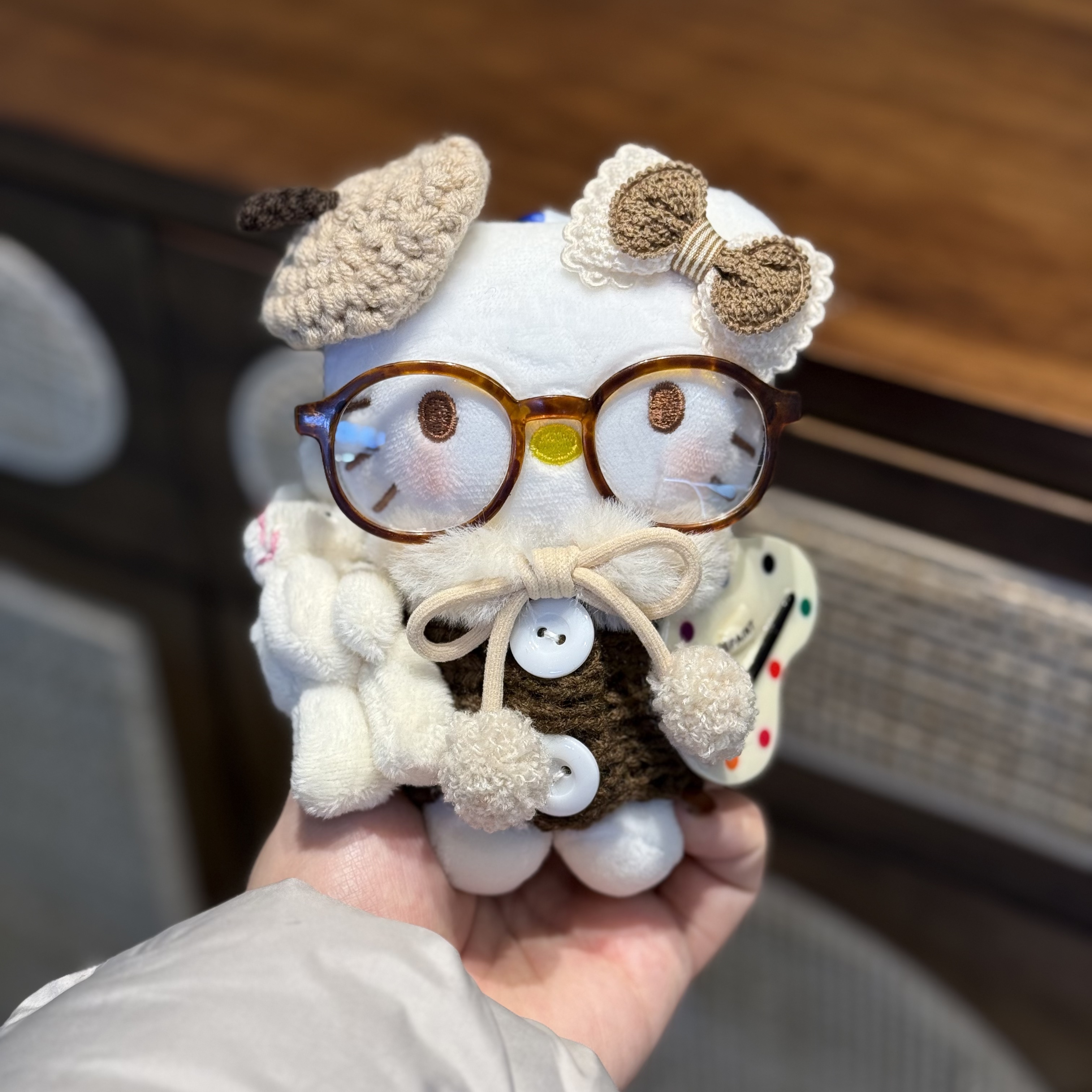 【棕色系】凯蒂猫包包毛绒挂件2025新款手工车挂钥匙