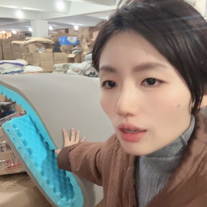 PU瑕疵污渍蓝灰色记忆棉床垫150