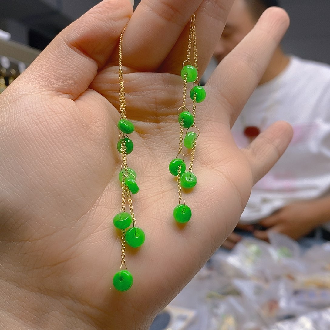 翡翠合金耳饰翡翠