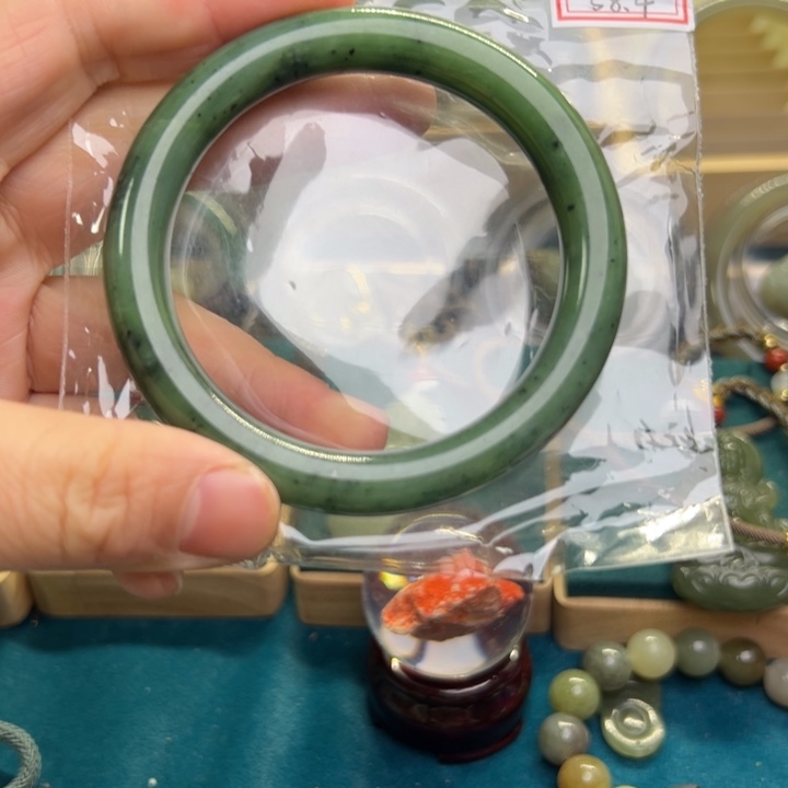 和田玉手镯未镶嵌58.4圈围10644