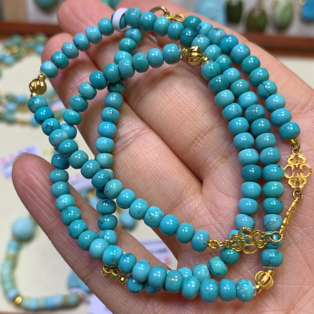 绿松石万能链18K金镶嵌