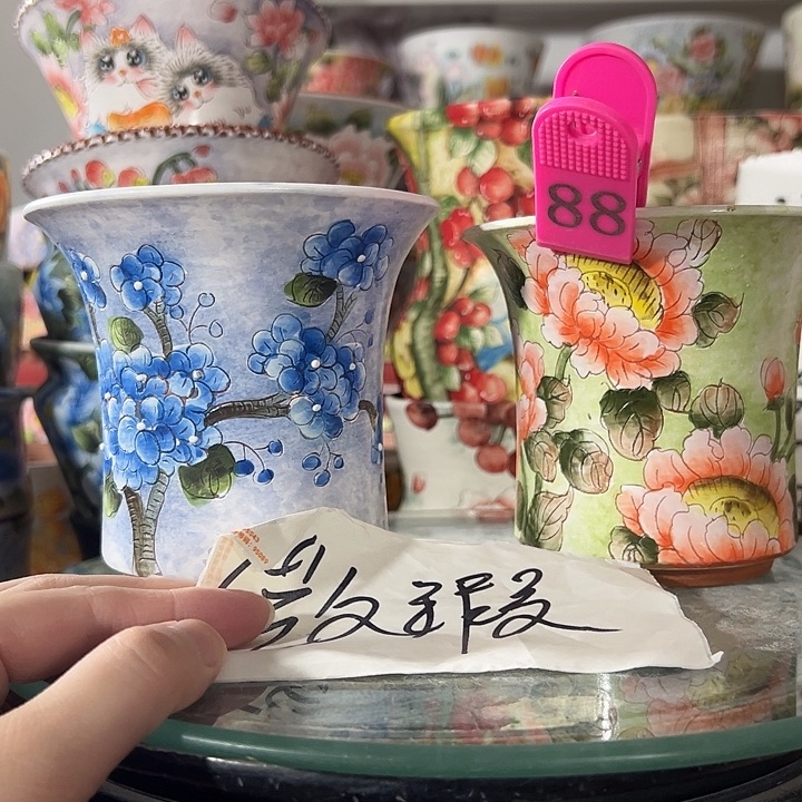 景德镇手绘花盆 满38包邮