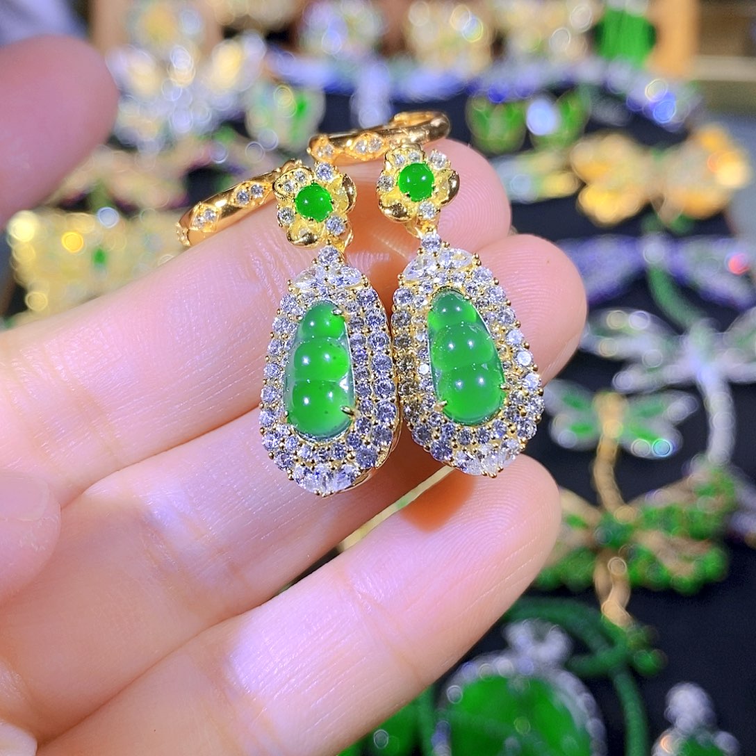 吊坠(不含链)银S925镶嵌翡翠