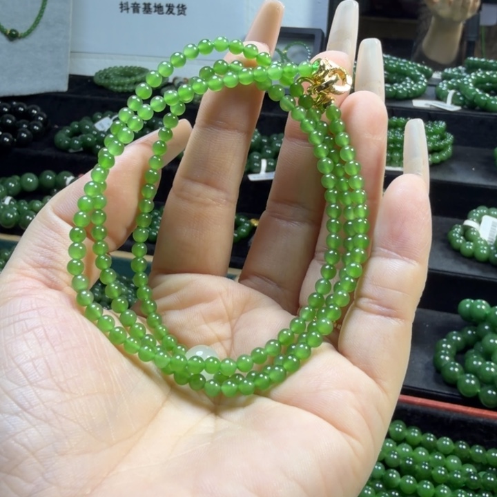 和田玉（碧玉）未镶嵌手链3.5