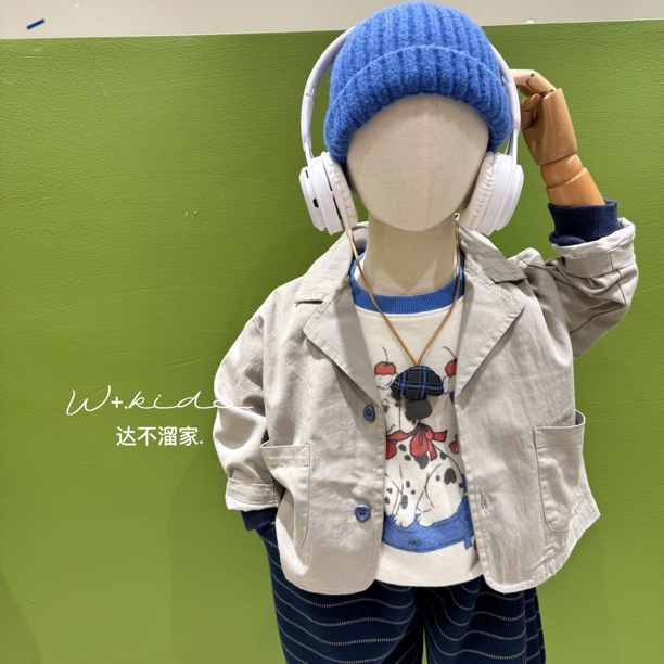 【达不溜家】25秋款儿童 韩版休闲小西装 翻领外套 1067